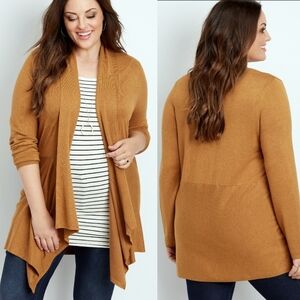 Maurices Caramel Waterfall Cardigan Sz M